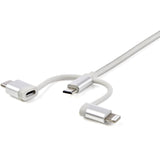 StarTech.com Câble de charge USB multi-connecteurs - 3,3 pi / 1m - Lightning/USB-C/