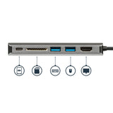 Adaptateur multiport USB C StarTech.com, station d'accueil USB-C portable vers HDMI 4K