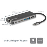 Adaptateur multiport USB C StarTech.com, station d'accueil USB-C portable vers HDMI 4K