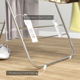 Séchoir à linge, étendoir pliable à 2 niveaux en acier inoxydable avec ailes réglables et supports à chaussures