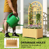 Wooden Raised Garden Bed with Lattice Trellis