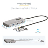 StarTech.com USB-C Multiport Adapter w/Attached USB-C to USB-A Dongle