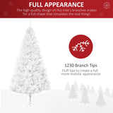 Sapin de Noël artificiel blanc de 2,1 m avec 1230 branches et support métallique