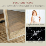 Floor Standing Mirror, Leaning or Wall Mirror with Frame for Bedroom