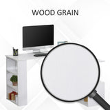 Bureau en L de 119,4 cm, bureau d'angle rotatif à 360°, bureau d'ordinateur réversible avec étagère de rangement pour bureau à domicile