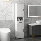 Modern Bathroom Cabinet, Narrow Bathroom Vanities with Open Shelf Drawer Recessed Doors and Adjustable Shelves
