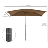 6.5x10ft Rectangle Aluminum Tilt Patio Umbrella