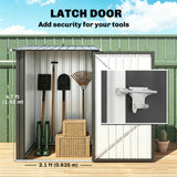 3.3' x 3.4' Lean-to Garden Storage Shed, Outdoor Galvanized Steel Tool House with Lockable Door for Patio