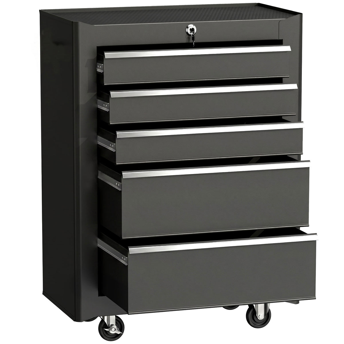 5-Drawer Rolling Tool Cabinet on Wheels, Lockable Tool Chest, Tool Organizer for Garage