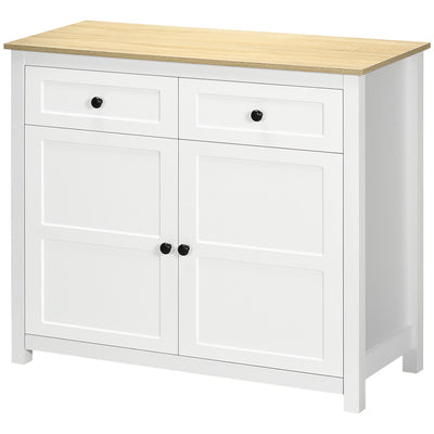 Sideboard, Modern Kitchen Storage Cabinet with Drawers and Adjustable Shelf
