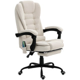 7-Point Vibrating Massage Chair, Reclining Office Chair with Footrest, Adjustable Height