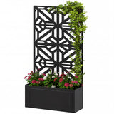 Lit de jardin surélevé en métal avec treillis pour plantes grimpantes