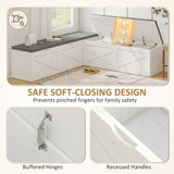 Shoe Bench L-Shaped Shoe Storage Bench Padded Cushion for Entryway Corner
