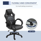 Chaise de bureau de jeu de course, Fauteuil de gamer d'ordinateur avec roulettes pivotantes, Appuie-tête rembourré, Fonction d'inclinaison