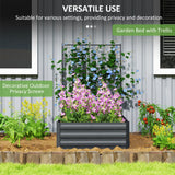 Galvanized Raised Garden Bed with Trellis for Climbing Plants, Outdoor Planter Box with Open Bottom