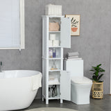 Bathroom Cabinet, Freestanding Linen Cabinet with Open Shelves