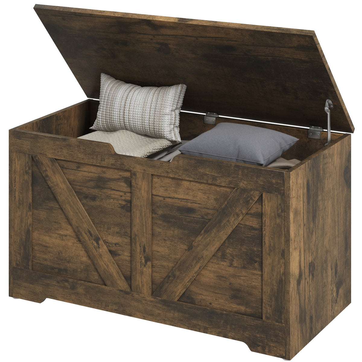 31.5 Inches Storage Chest, Storage Trunk with 2 Safety Hinges for Living Room