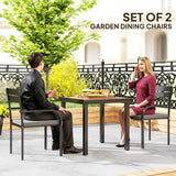 2 Piece Outdoor Dining Chairs with Aluminum Frame