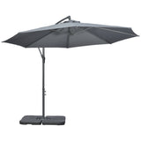 9.6ft Offset Patio Umbrella Garden Hanging Parasol Banana Cantilever Umbrella with Base