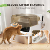 Bac à litière pour chat en acier inoxydable
