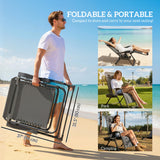 Zero Gravity Chair, Reclining Outdoor Lounger Chair with Cup Holder, 400 LBS Capacity