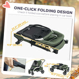 Foldable Pet Stroller for Medium Dogs with Four Big Wheels, Shock-Absorbing Frame