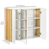 Wall Mounted Medicine Cabinet with Mirror Wall Mirror Cabinet with 3 Doors and Adjustable Storage Shelves