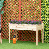 46'' x 24'' Raised Garden Bed, Wooden Elevated Planter Box with Non-Woven Liner for Vegetable