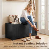 Storage Bench with Lift Top Storage Chest with Safety Hinges for Entryway