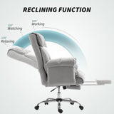High Back Office Chair, Reclining Desk Chair with Footrest, Swivel Base, Rolling Wheels