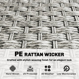 Canapé en rotin 3 places pour patio avec coussins pour jardin