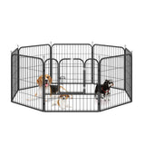 Parc de jeux pour animaux de compagnie 8 panneaux clôture maison bricolage métal lourd pliable intérieur extérieur 31,5