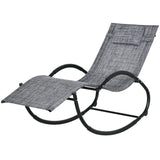 Outdoor Rocking Chair, Patio Zero Gravity Rocker with Mesh Seat and Padded Pillow for Indoor