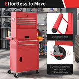 Large Tool Cabinet, 3-in-1 Rolling Tool Chest, Detachable Tool Storage Organizer with 6 Drawers and Pegboard