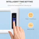 8-Bar Heated Towel Warmer Rack with Built-in Timer and LED Indicators, Wall Mounted & Free Standing Carbon Steel Electric Towel Bar with Adjustable Temperature