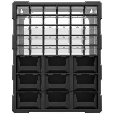 Plastic 39 Drawer Parts Organiser Wall Mount Storage Cabinet for Small Nuts Bolts Tool