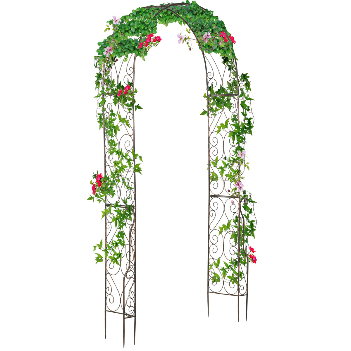 7.5ft Garden Metal Arch Outdoor Walkway Arbor for Decorative Climbing Vine Plants Party Wedding Ceremony Decoration Accessories