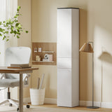 Tall Bathroom Cabinet with 2 Cupboards and Drawer, Slim Bathroom Storage Cabinet with Adjustable Shelves
