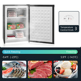 Upright Freezer, 3 Cu.Ft Mini Freezer with Reversible Single Door, Adjustable Thermostat for Home