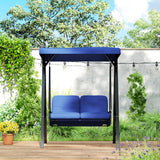 2-Seater Outdoor Porch Swing with Adjustable Canopy, Patio Swing Chair for Garden