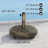 46 lbs Resin Round Patio Umbrella Base, Umbrella Stand with Wheels