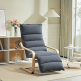 Accent Chair, Velvet Upholstered Living Room Chair with Footrest, Wood Frame