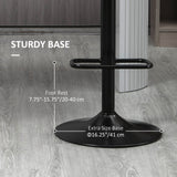 Swivel PU Leather Barstools Set of 2 Adjustable Bar Stools with Footrest Back for Kitchen Counter Dining Room