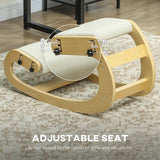 Ergonomic Kneeling Chair, Adjustable Rocking Wood Kneeling Stool, Desk Chair
