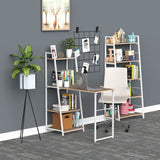 Computer Desk with Storage Sheves and Foldable Tabletop, Writing Desk for Home Office and Study