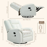 8-Point Vibration Massage Recliner Chair, PU Leather Manual Reclining Sofa, Swivel Nursery Rocking Chair with Remote Control