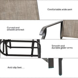 Ensemble 2 chaises glissoir extérieur, chaises berçantes glissoir 2 places avec tissu maille respirant, cadre acier