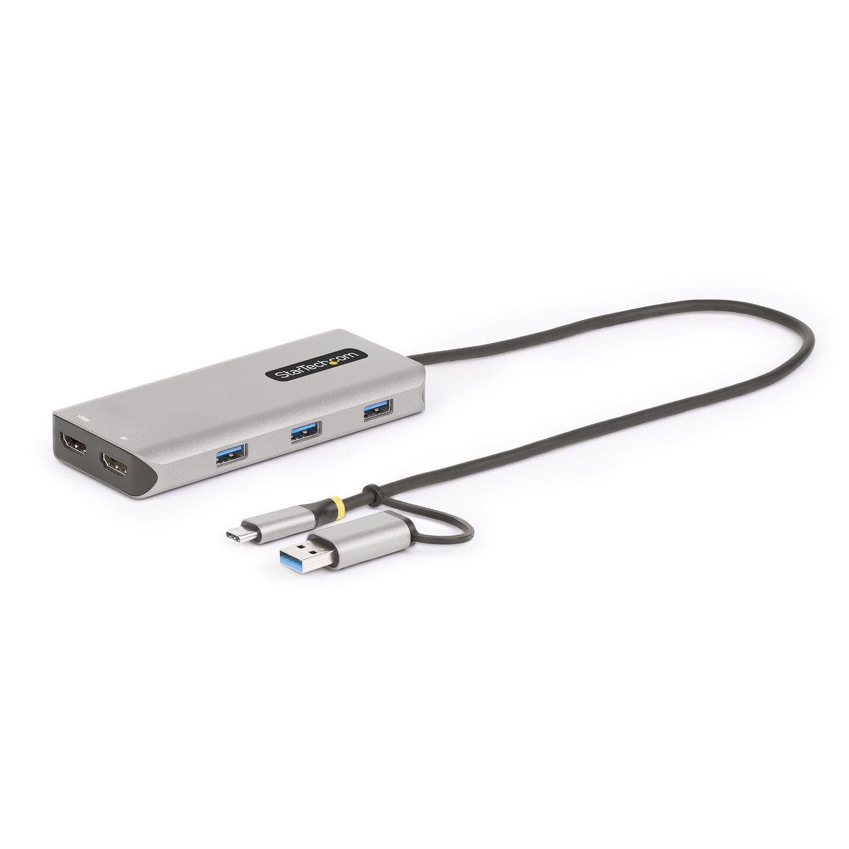 StarTech.com USB-C Multiport Adapter w/Attached USB-C to USB-A Dongle