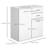 High Gloss Sideboard with 2 Drawers and 2 Doors, Buffet Cabinet with Adjustable Shelf, Coffee Bar Cabinet with Storage