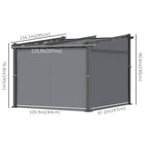 Metal Pergola with Sliding Roof Canopy, 10' x 10'